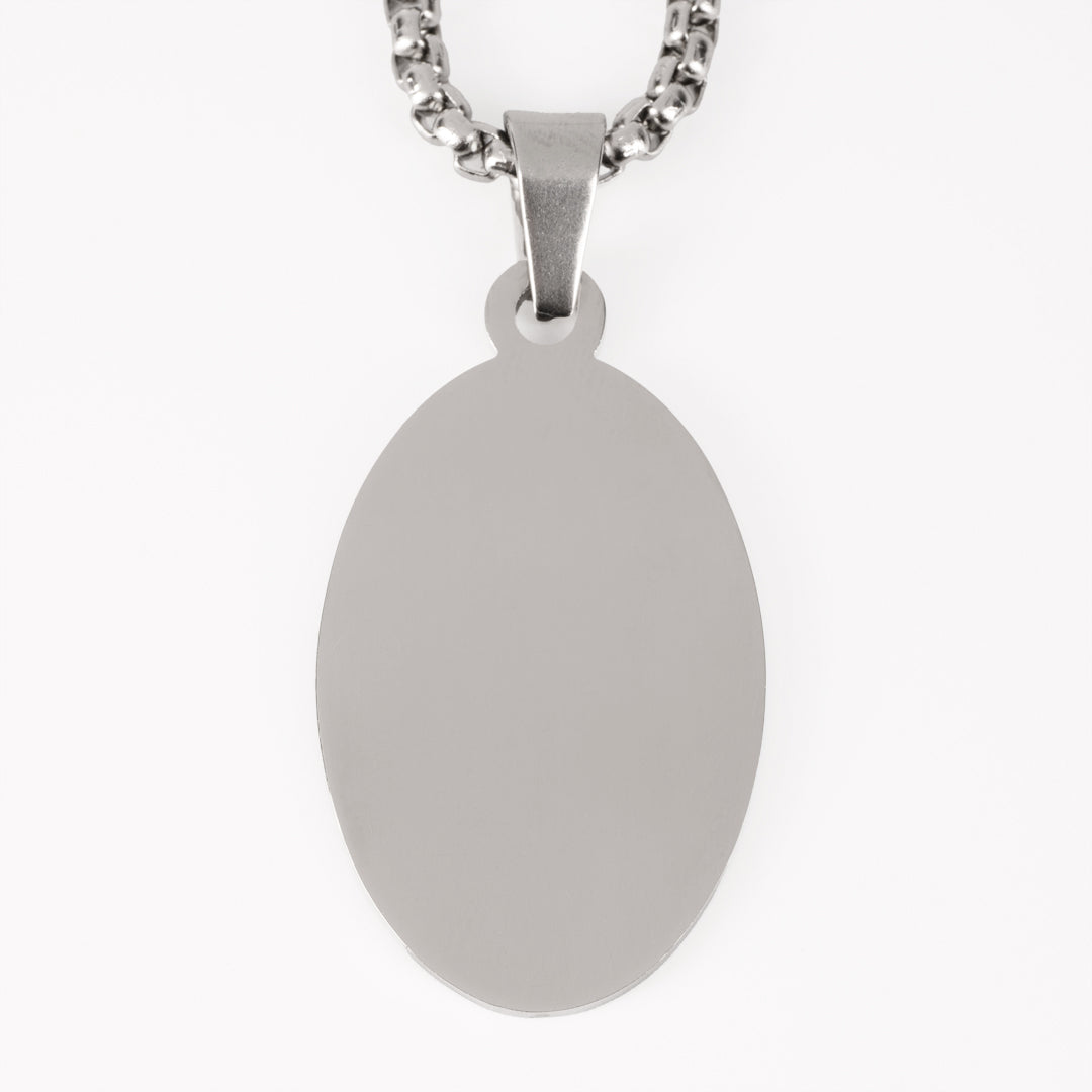 Twist Oval Engravable Pendant Necklace