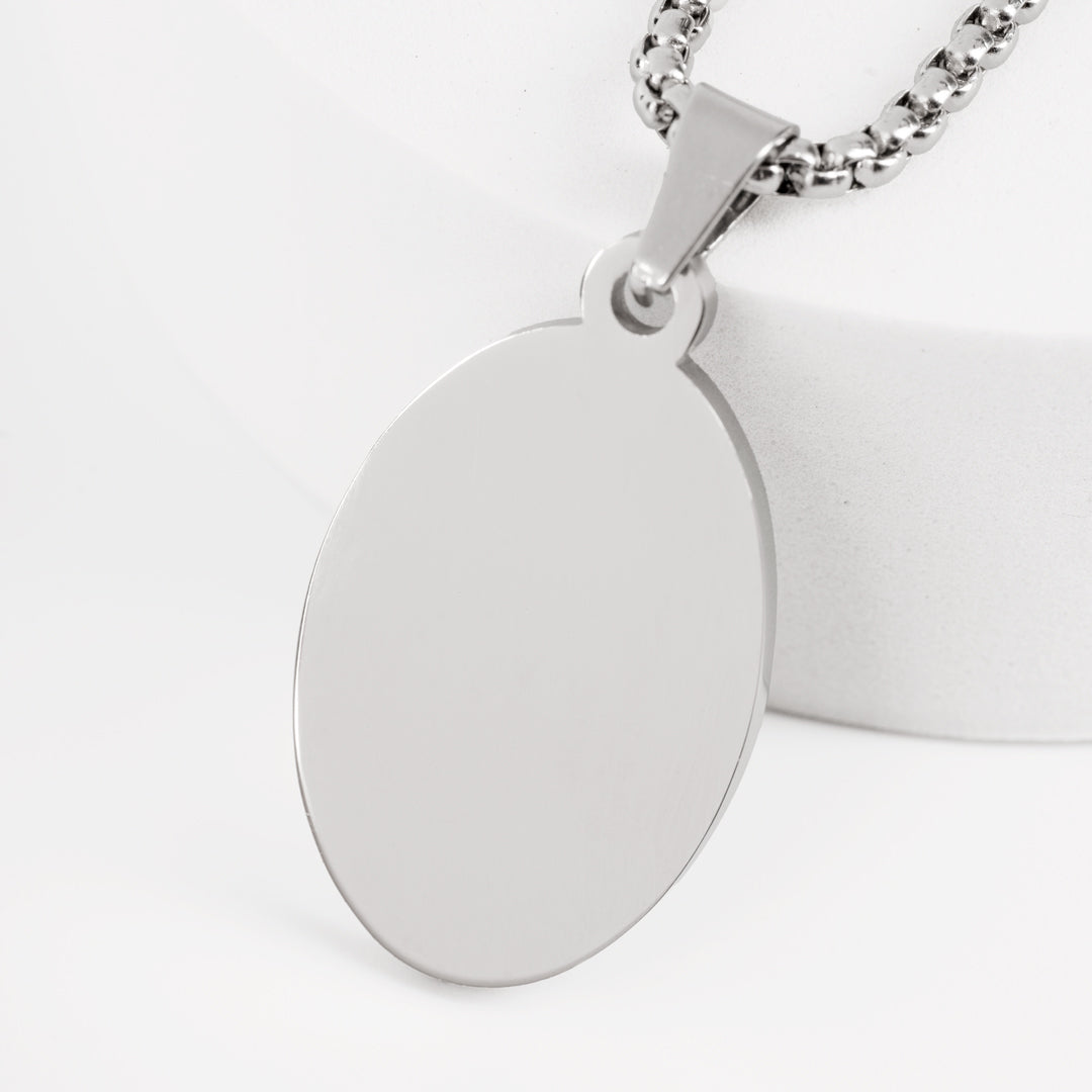 Twist Oval Engravable Pendant Necklace