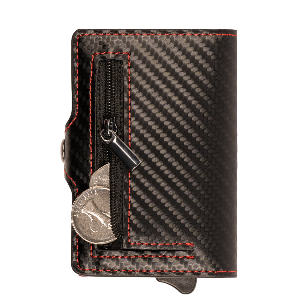 TWIST Fiberflex Solo RFID Wallet – Carbon Fiber with Coin Pocket