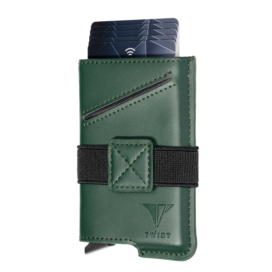 TWIST Compact Leather Wallet – Bank Card-Sized RFID Holder