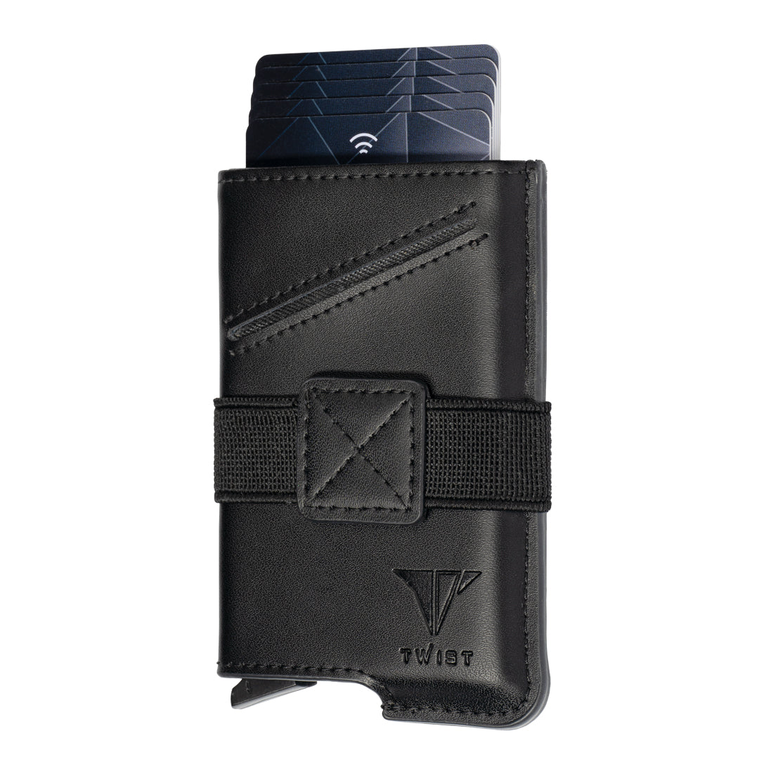 TWIST Compact Leather Wallet – Bank Card-Sized RFID Holder