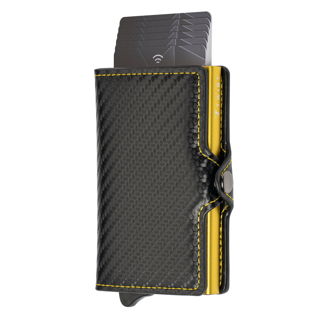 TWIST Fiberflex Solo RFID Wallet – Carbon Fiber with Coin Pocket