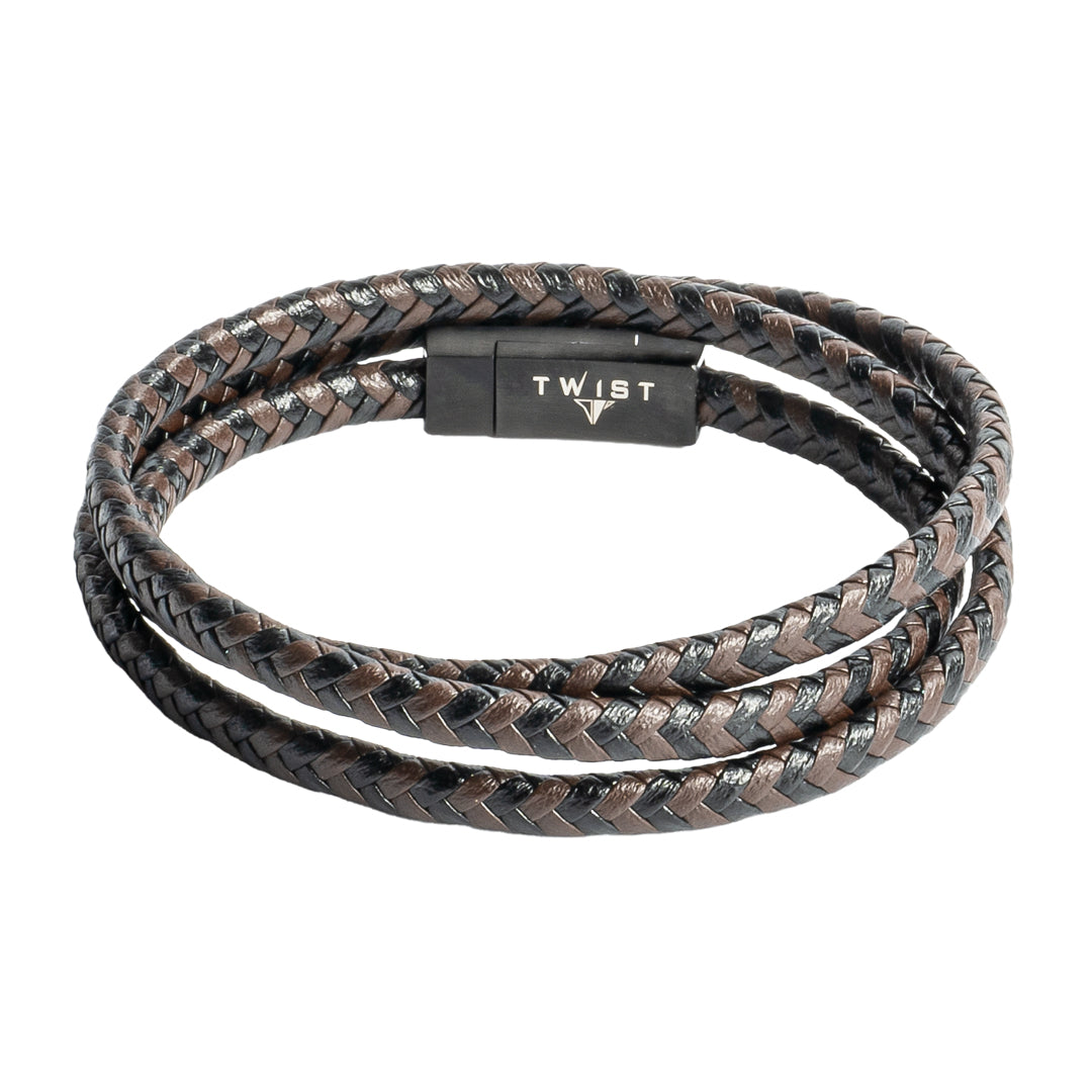 Twist Triple Wrap Leather Bracelet