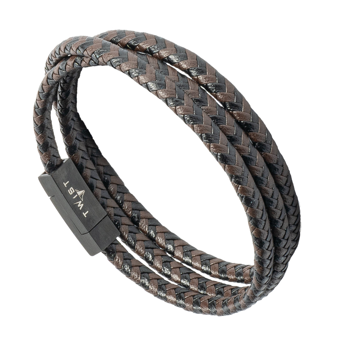 Twist Triple Wrap Leather Bracelet