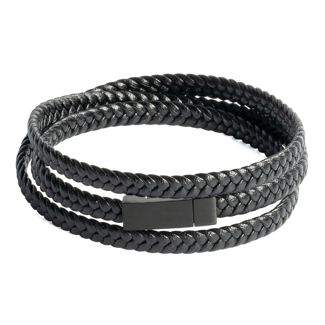 Twist Triple Wrap Leather Bracelet