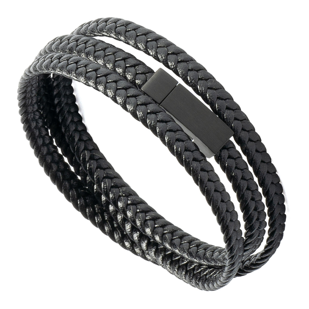 Twist Triple Wrap Leather Bracelet