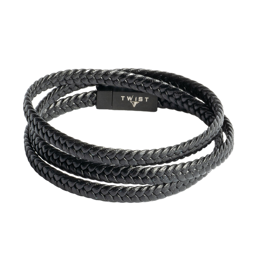 Twist Triple Wrap Leather Bracelet