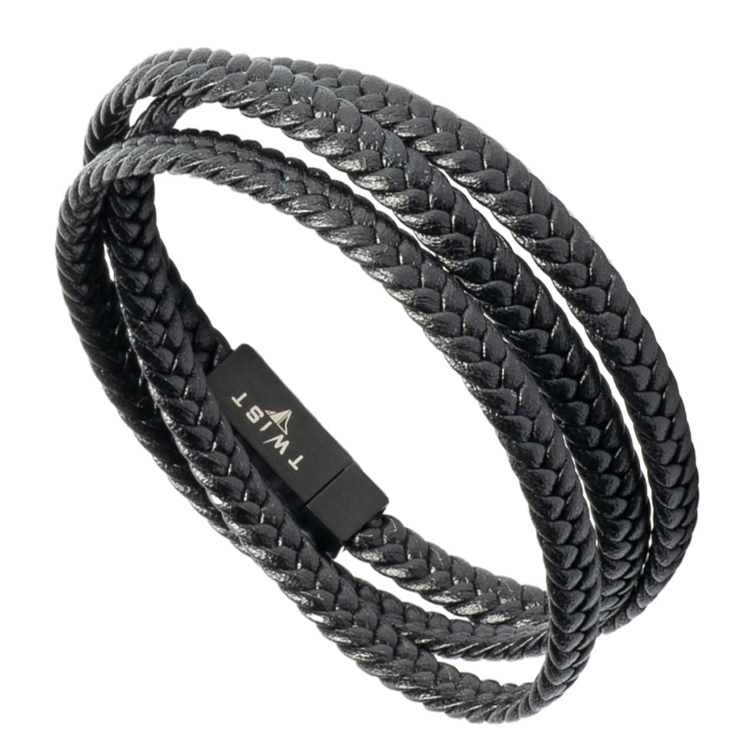 Twist Triple Wrap Leather Bracelet
