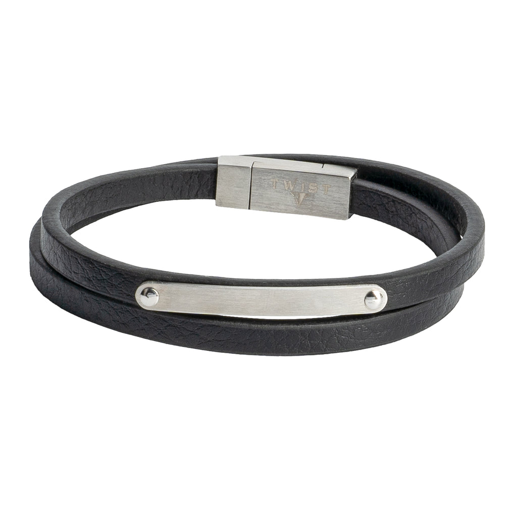 Twist Double Wrap Leather Bracelet