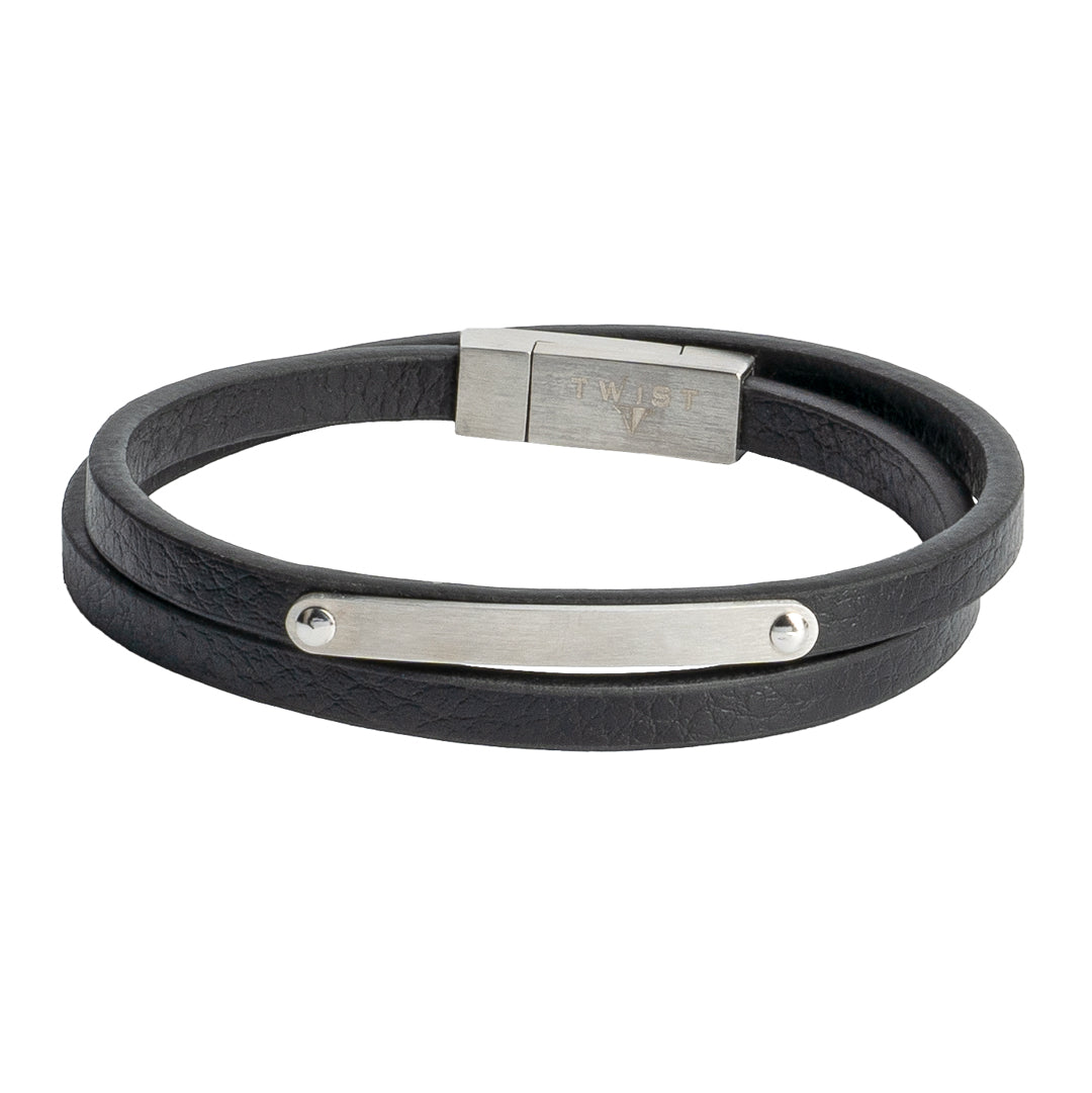 Twist Double Wrap Leather Bracelet