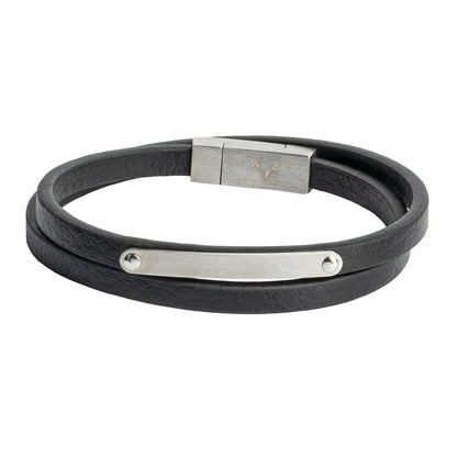 Twist Double Wrap Leather Bracelet