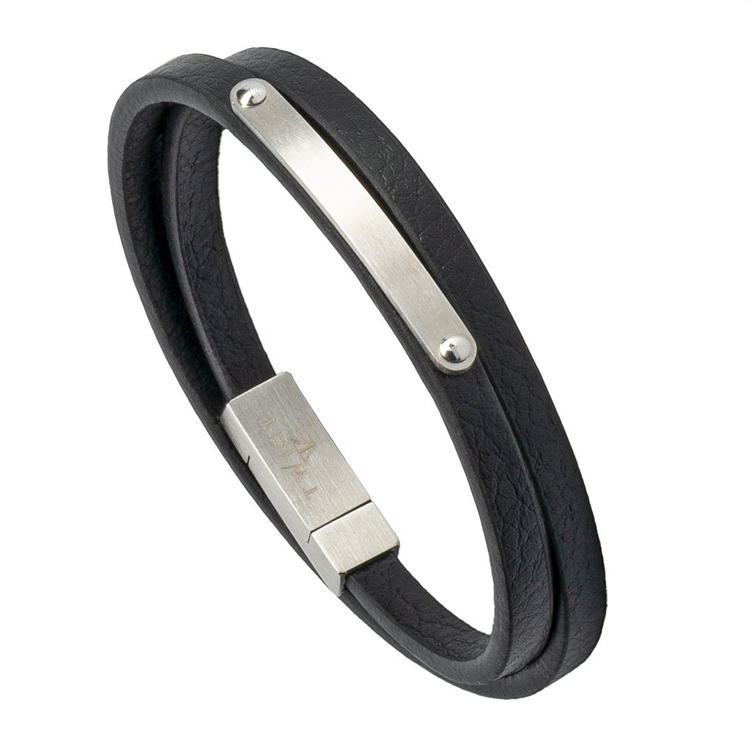 Twist Double Wrap Leather Bracelet