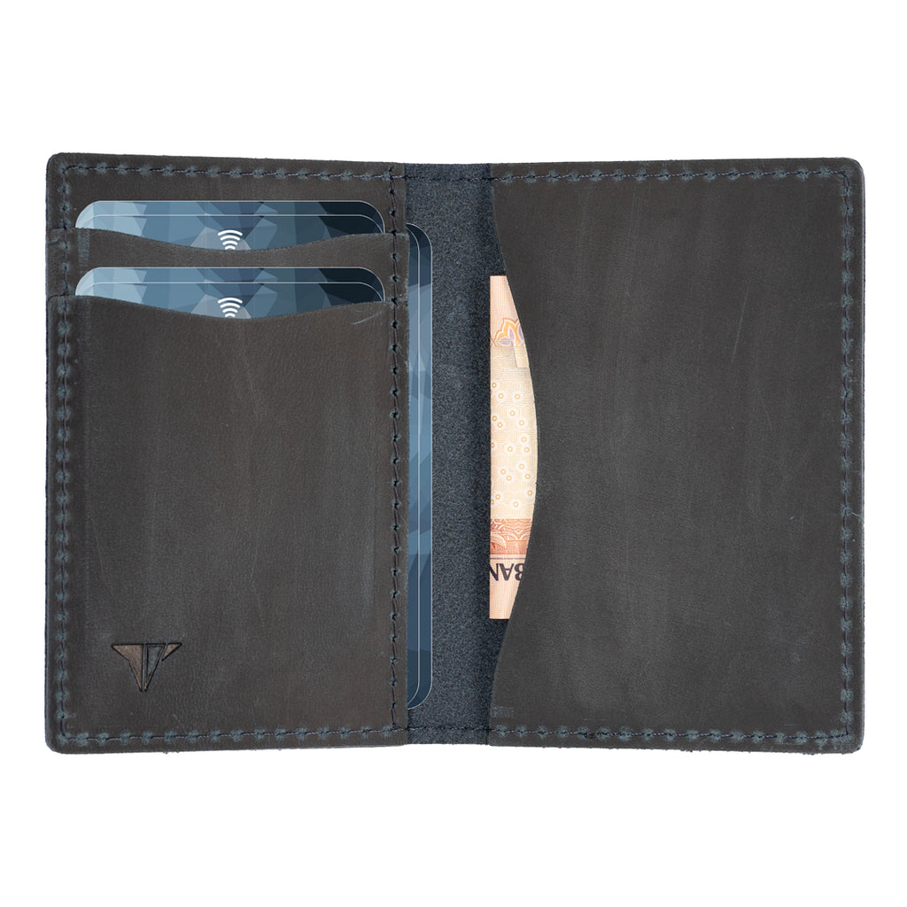 TWIST Practy Fold Wallet – Slim Brushed Leather Card Holder