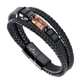 Twist Men's Braided Leather and Natural Stone Bracelet