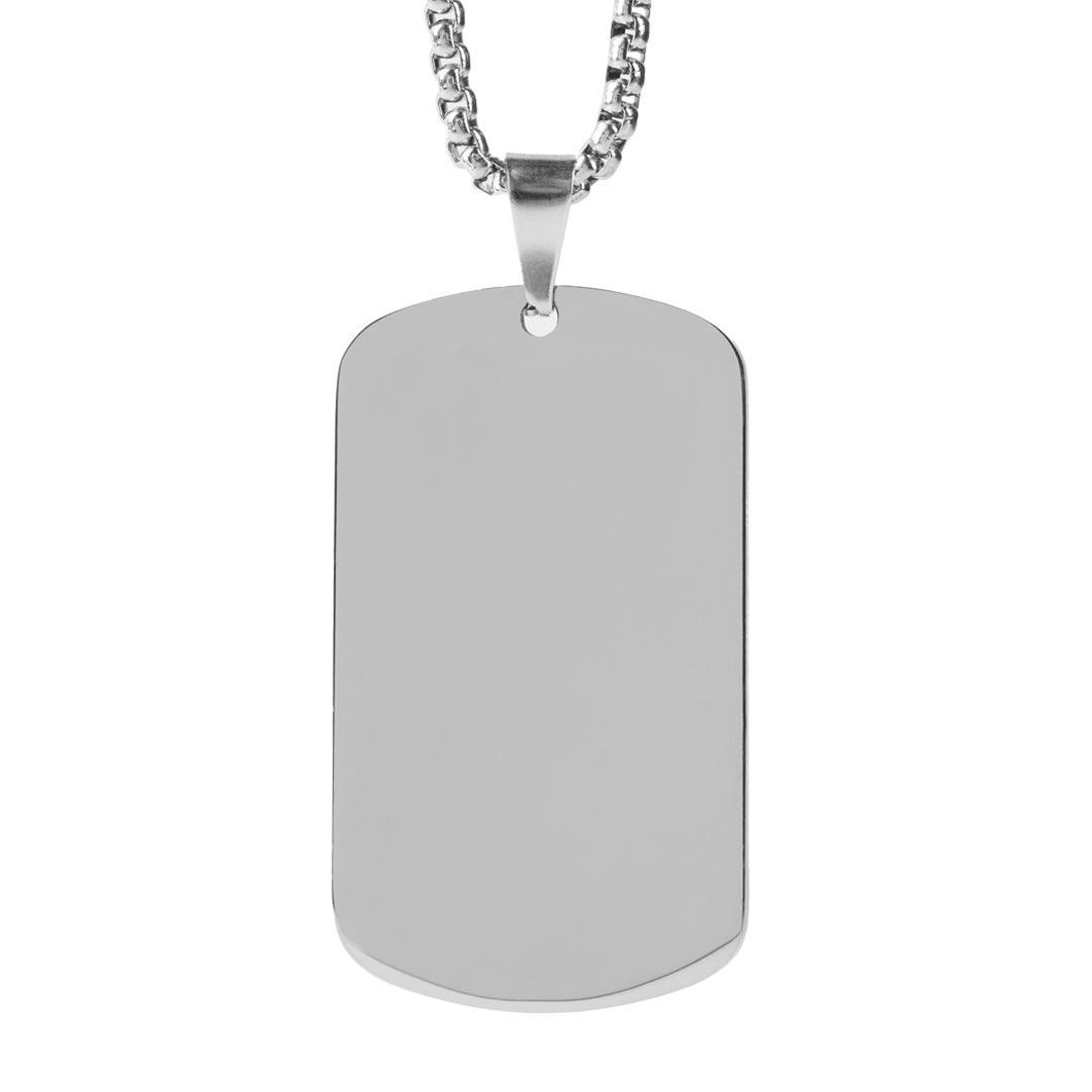Twist Dog Tag Engravable Pendant Necklace