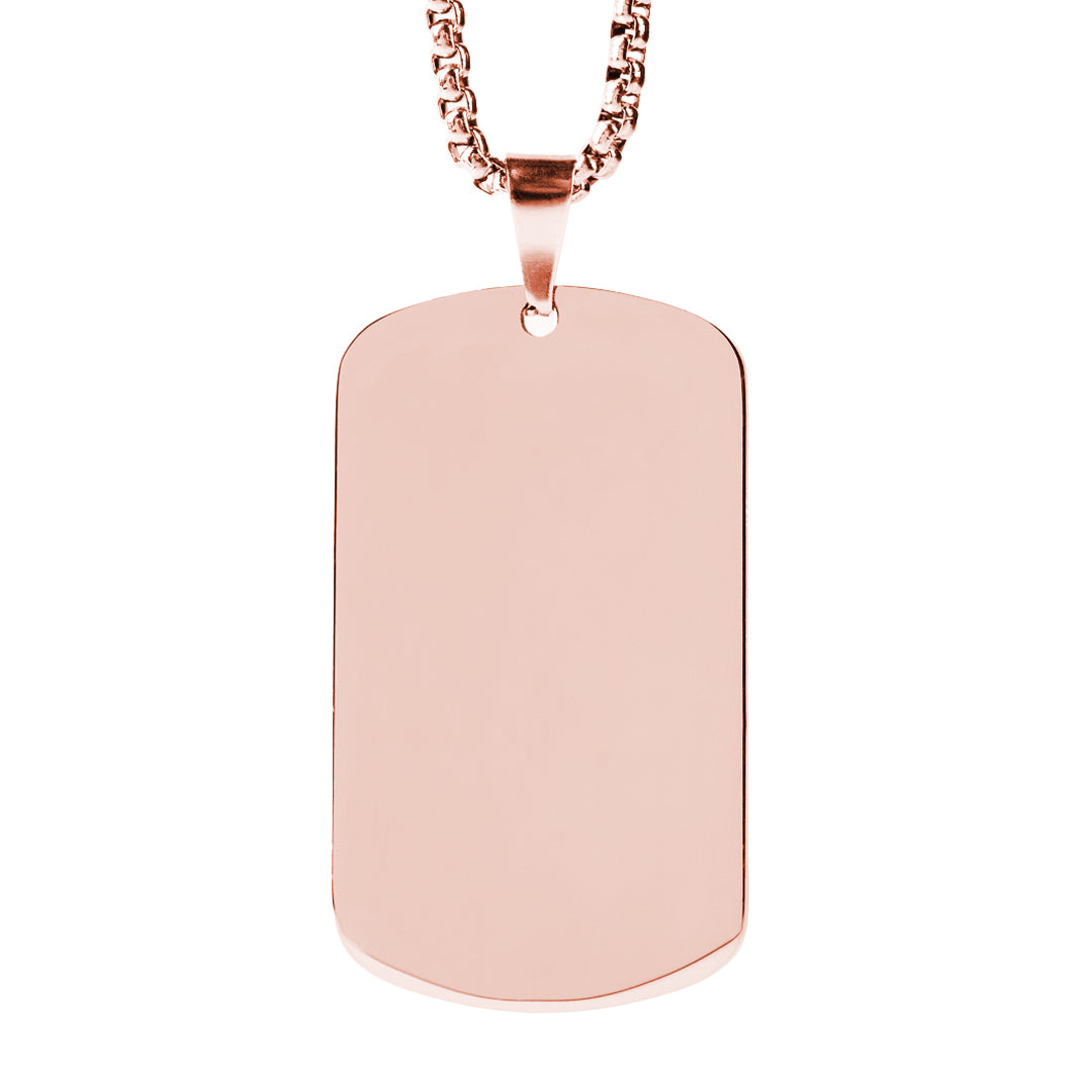 Twist Dog Tag Engravable Pendant Necklace