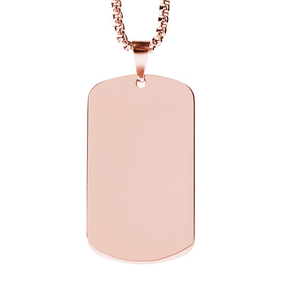 Twist Dog Tag Engravable Pendant Necklace