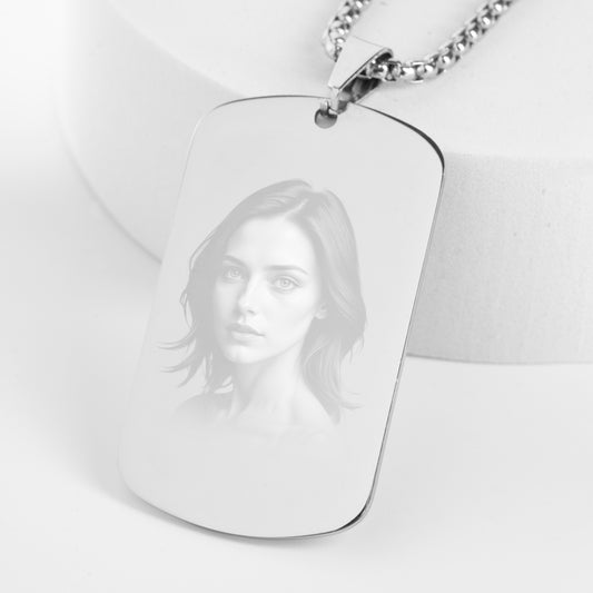 Twist Dog Tag Engravable Pendant Necklace