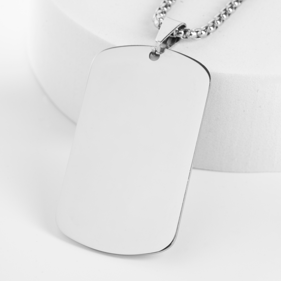 Twist Dog Tag Engravable Pendant Necklace
