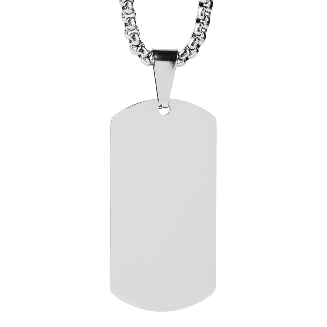 Twist Mini Dog Tag Engravable Pendant Necklace