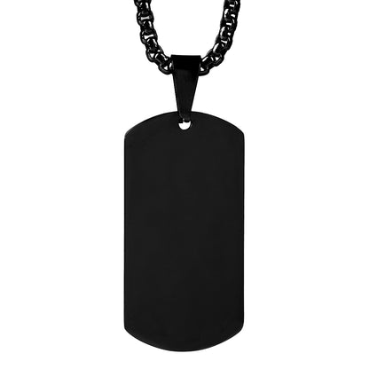 Twist Mini Dog Tag Engravable Pendant Necklace