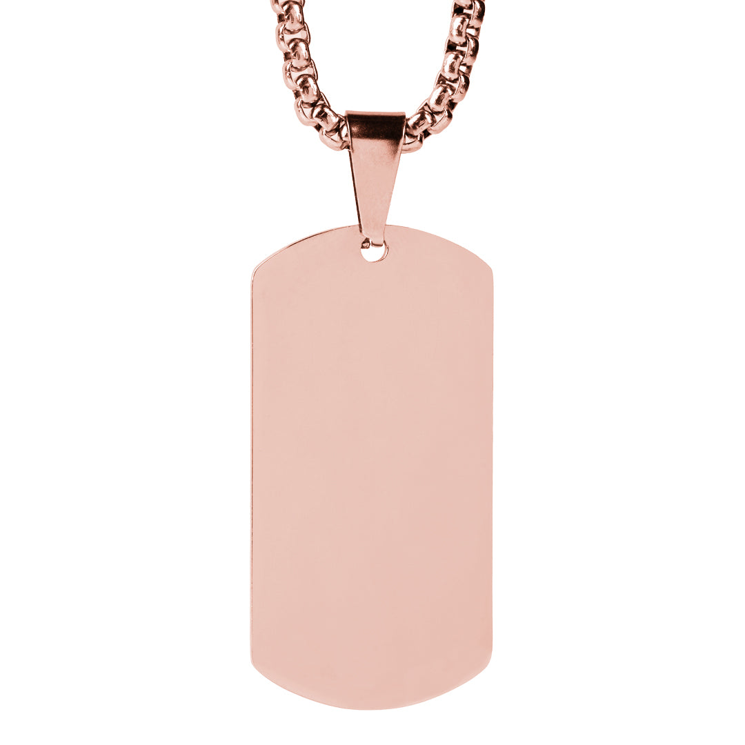 Twist Mini Dog Tag Engravable Pendant Necklace