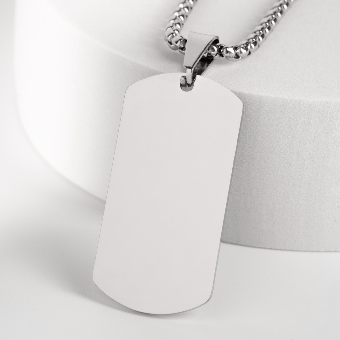 Twist Mini Dog Tag Engravable Pendant Necklace