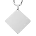 Twist Square Engravable Pendant Necklace