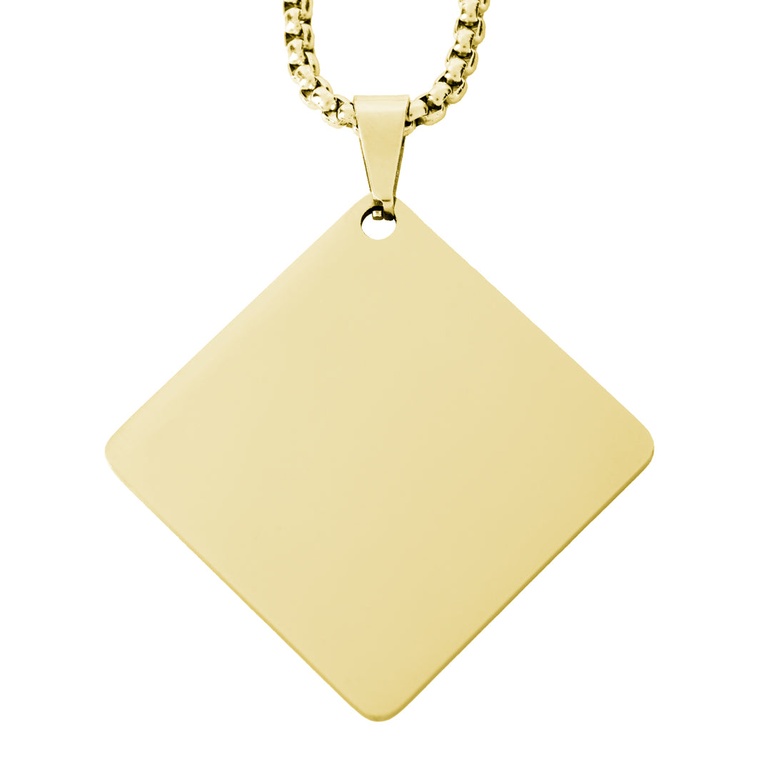 Twist Square Engravable Pendant Necklace