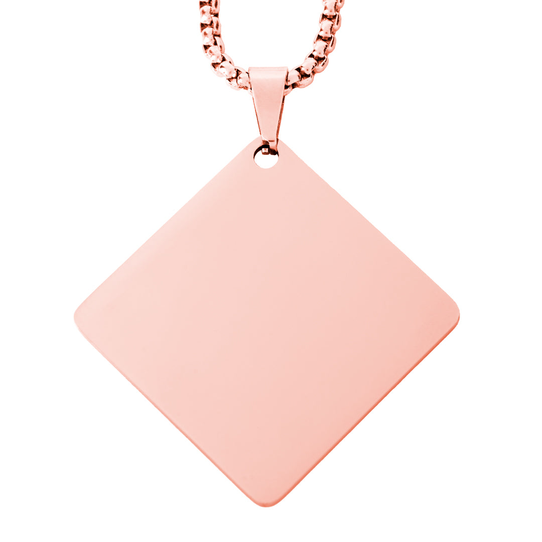 Twist Square Engravable Pendant Necklace