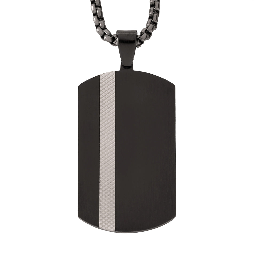 Twist Stripe Rectangular Pendant – Engravable Back