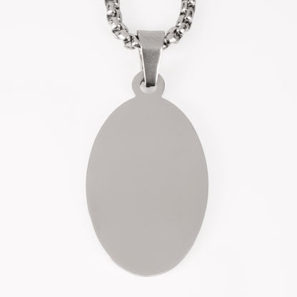 Twist Oval Engravable Pendant Necklace