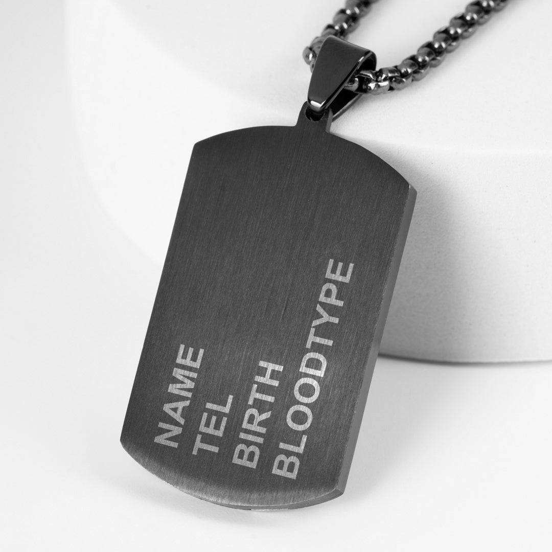 Twist Double Stripe Rectangular Pendant – Engravable Back