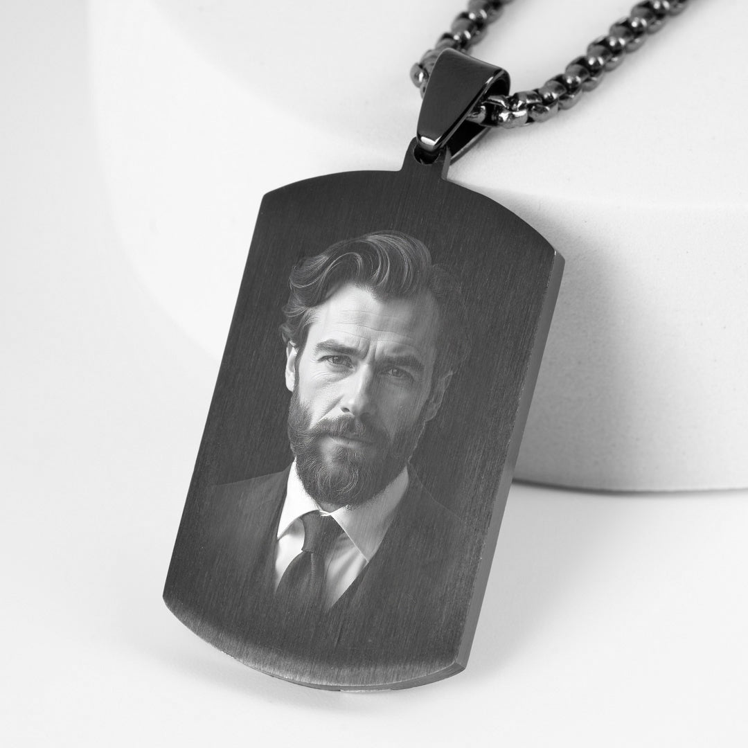 Twist Stripe Rectangular Pendant – Engravable Back