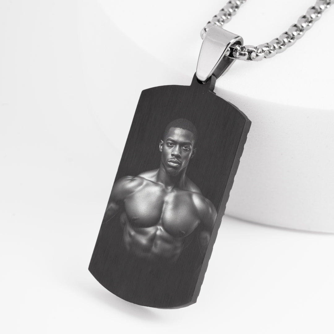 Twist Croc Textured Rectangular Pendant – Engravable Back