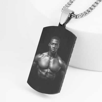 Twist Croc Textured Rectangular Pendant – Engravable Back