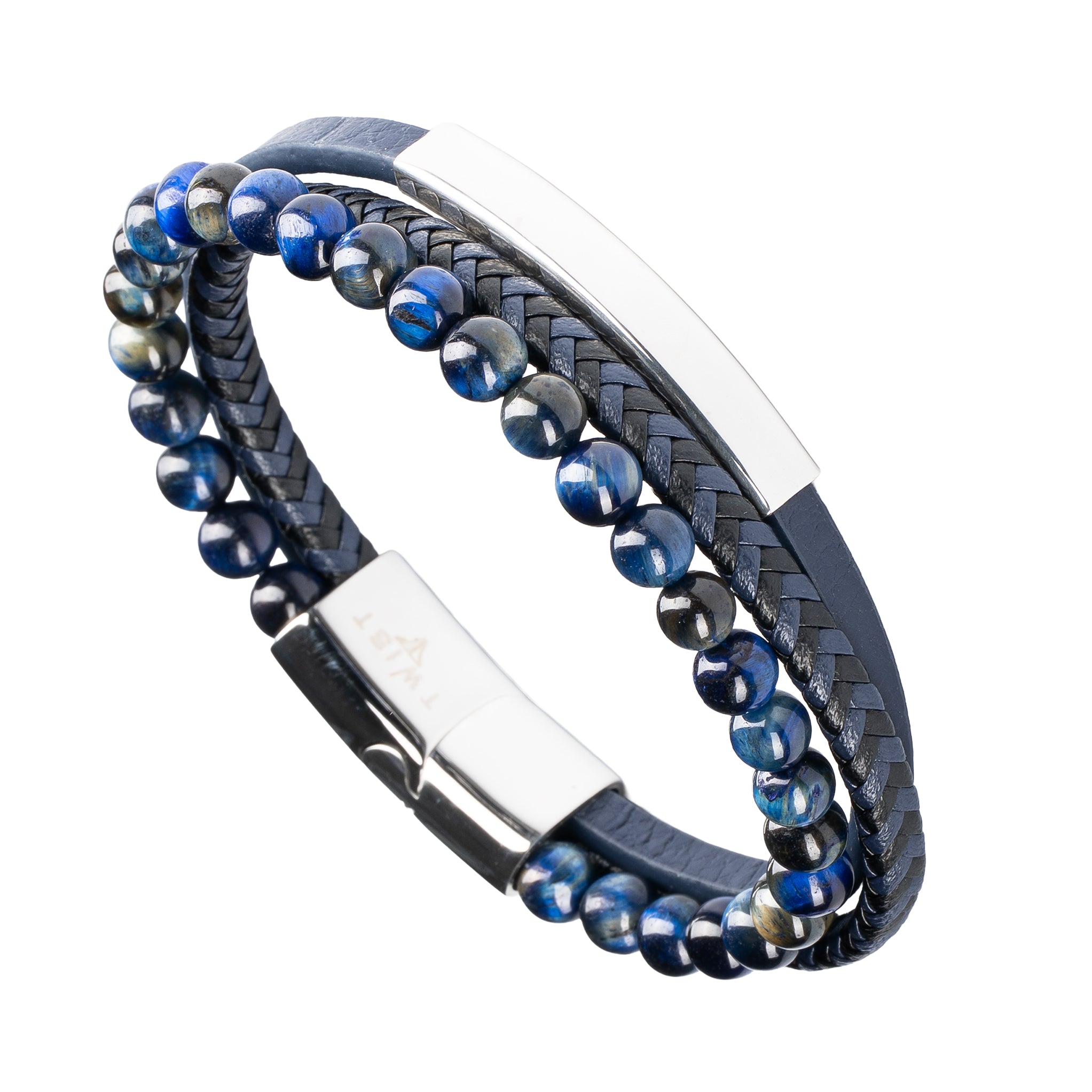 TWIST Leather & Crystal Bead Bracelet