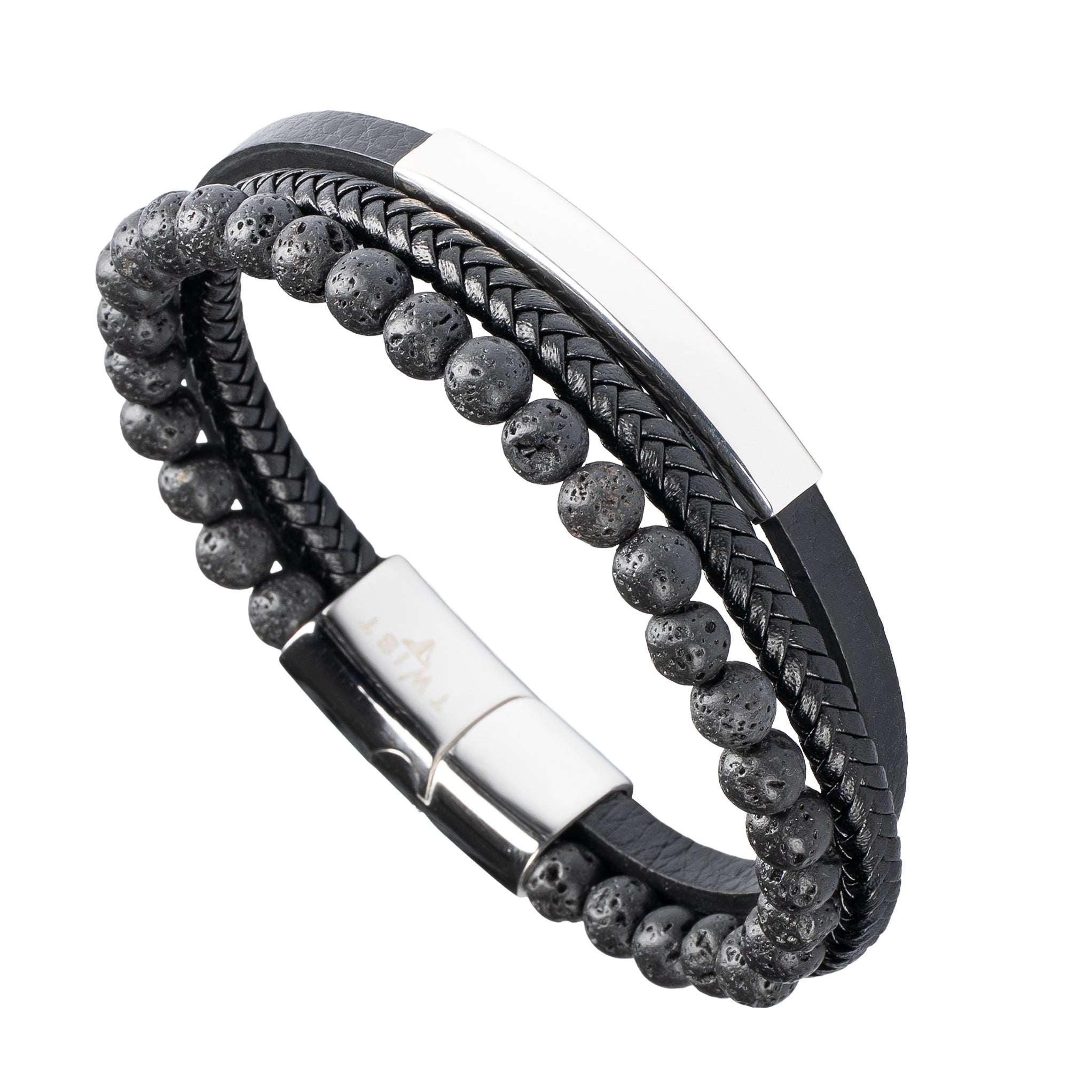 TWIST Leather & Crystal Bead Bracelet