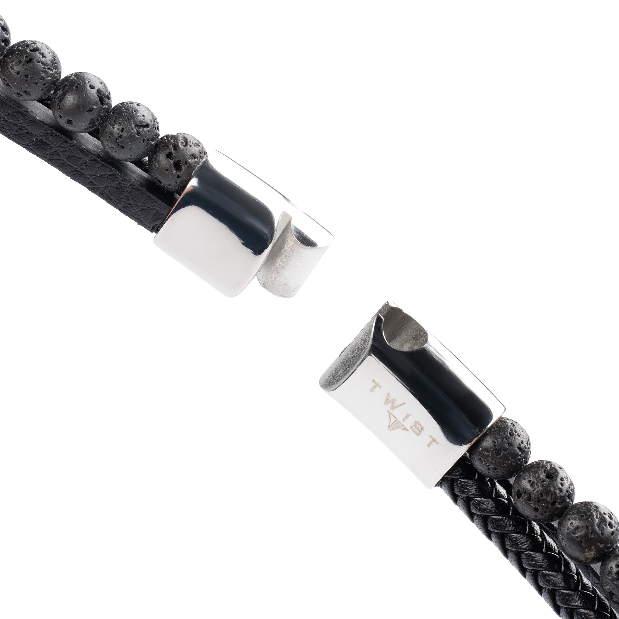 TWIST Leather & Crystal Bead Bracelet