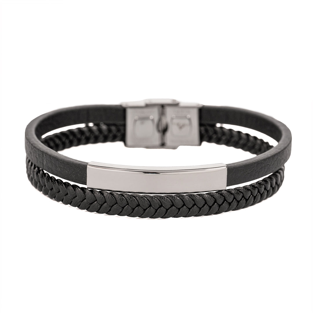 Twist Dual Band Leather Bracelet