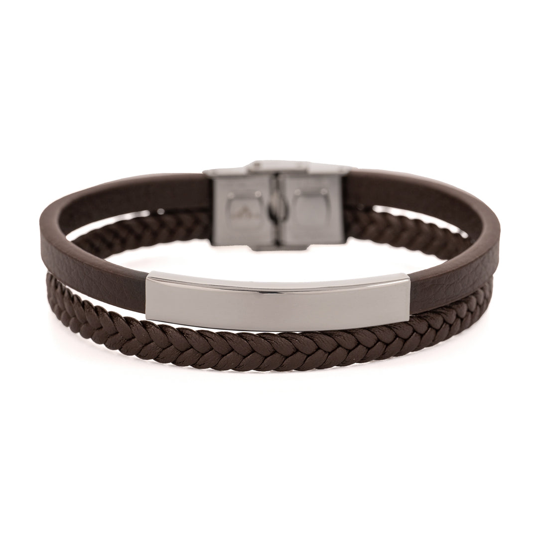 Twist Dual Band Leather Bracelet