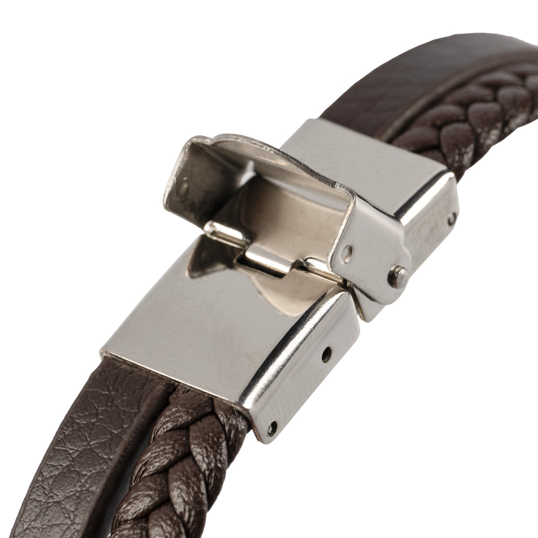 Twist Dual Band Leather Bracelet
