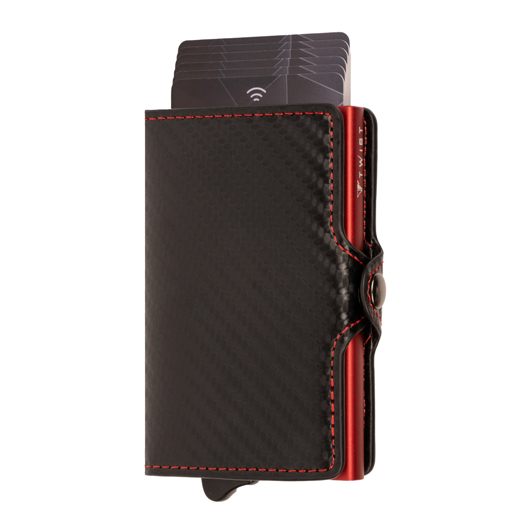 TWIST Fiberflex Solo RFID Wallet – Carbon Fiber with Coin Pocket